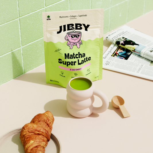 Jibby Matcha Super Latte - Collagen, Mushrooms, Superfoods