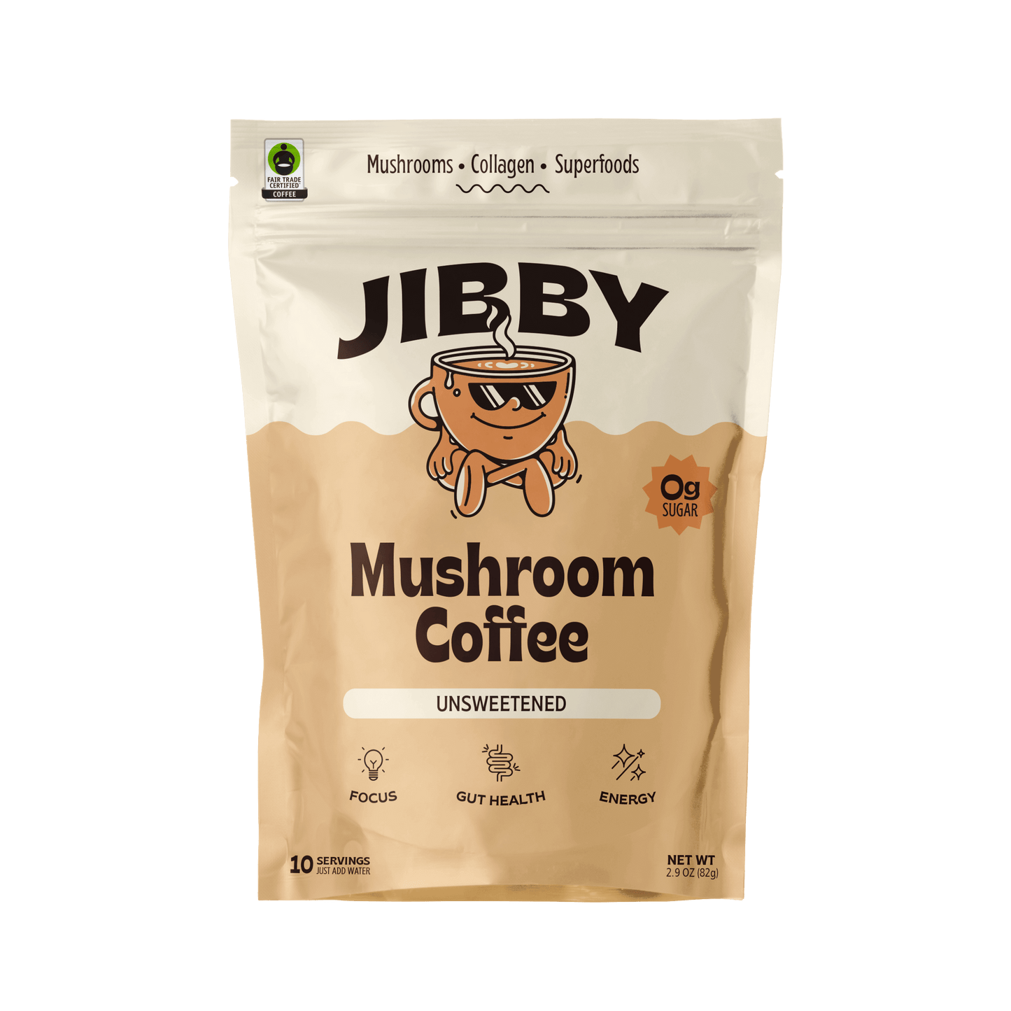 Jibby Mushroom Coffee - Collagen, Mushrooms, Superfoods