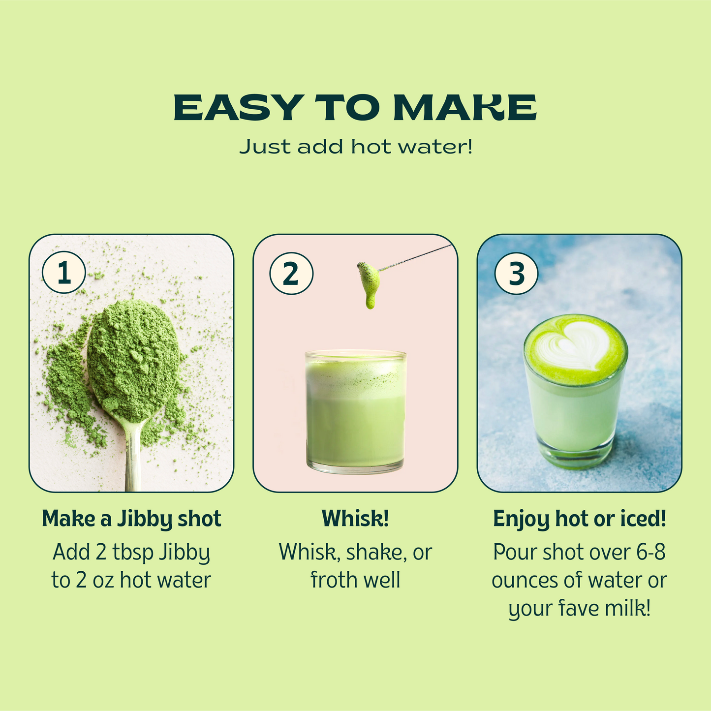 Jibby Matcha Super Latte - Collagen, Mushrooms, Superfoods
