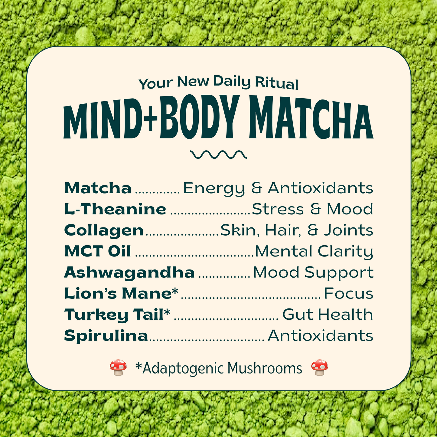Jibby Matcha Super Latte - Collagen, Mushrooms, Superfoods