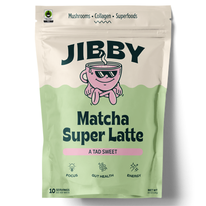 Jibby Matcha Super Latte - Collagen, Mushrooms, Superfoods